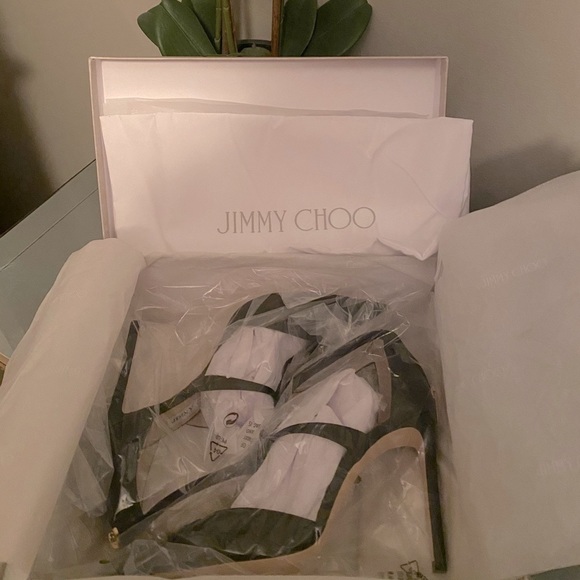 🌻HP🌻 Jimmy Choo 100mm Saoni T-Strap Zip Pump Black 9.5 - Picture 6 of 16